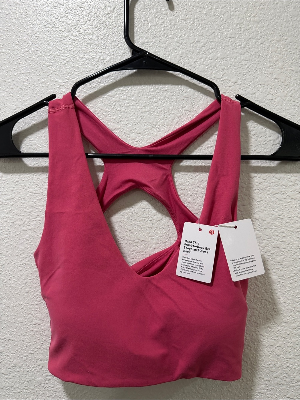 lululemon athletica Pink Bend This Scoop & Cross Sports Bra